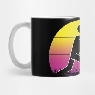 Travel back in time with beach volleyball - Retro Sunsets shirt featuring a player! Mug